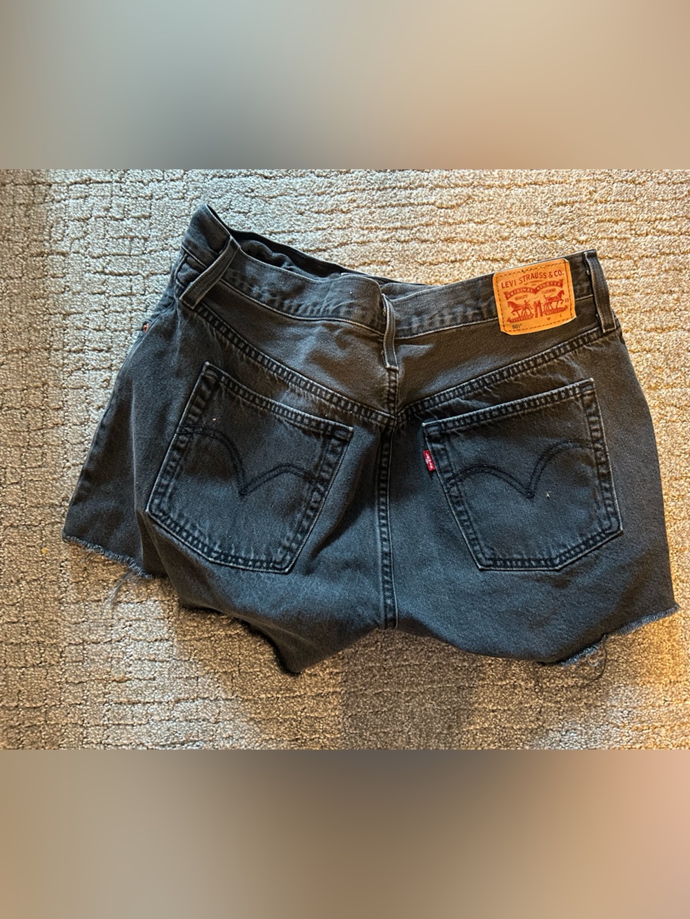 Levi's Black Denim High-Waist Cutoff Shorts